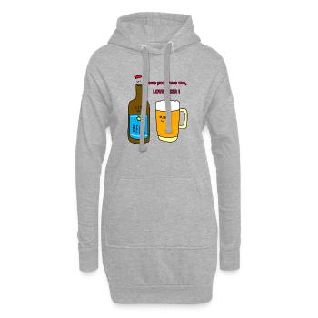 Amour Bière Duo Joyeux love beer - Sweat-shirt à capuche long Femme - gris chiné - Devant