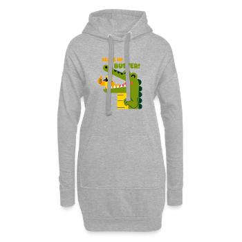 Alles in Butter: Alligator und Spatz - Hoodie-Kleid - Grau meliert - Vorne