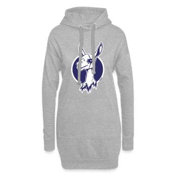 Icône de lama en cercle violet - Sweat-shirt à capuche long Femme - gris chiné - Devant