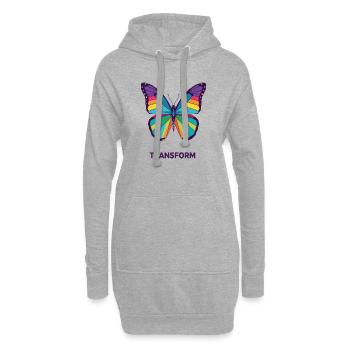 Papillon géométrique arc-en-ciel - Sweat-shirt à capuche long Femme - gris chiné - Devant
