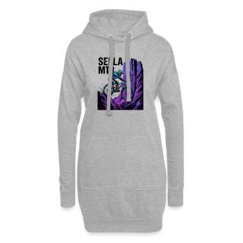 Sellaronda Italien Neon MTB Klippenfahrt - Hoodie-Kleid - Grau meliert - Vorne
