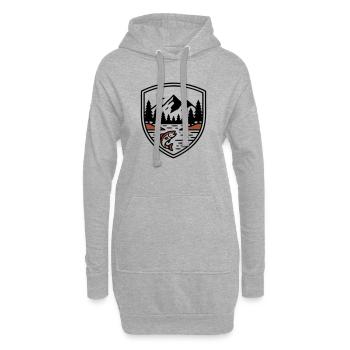 Logo du Bouclier des Poissons de la Forêt des Montagnes - Sweat-shirt à capuche long Femme - gris chiné - Devant