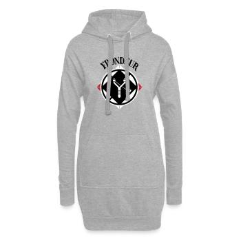 Emblème Frondeur - Sweat-shirt à capuche long Femme - gris chiné - Devant