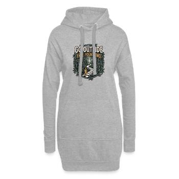 Go Outside Be Free - Hoodie-Kleid - Grau meliert - Vorne