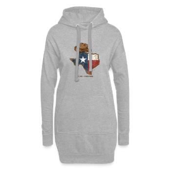 Texas Pride avec chapeau de cowboy - Sweat-shirt à capuche long Femme - gris chiné - Devant