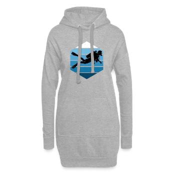 Scuba Diving Geschenkidee für Unterwasserabenteuer - Hoodie-Kleid - Grau meliert - Vorne