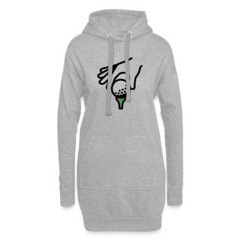 Golfball Abschlag Tee Golfsport Golfclub Golfer - Hoodie-Kleid - Grau meliert - Vorne