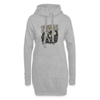 Méditation en arts martiaux - Sweat-shirt à capuche long Femme - gris chiné - Devant