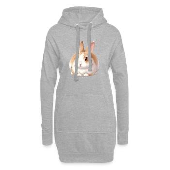 Lapin - Sweat-shirt à capuche long Femme - gris chiné - Devant