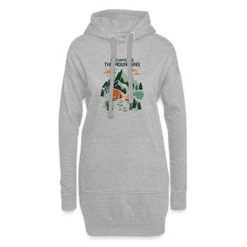 Randonnée - Aventure en plein air - Évasion à la montagne - Sweat-shirt à capuche long Femme - gris chiné - Devant