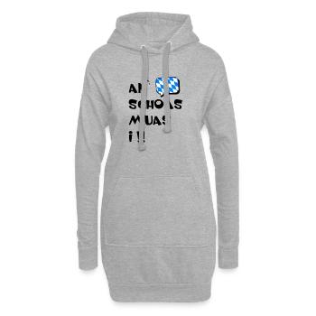 An Schoaß muas i, An Scheiß muas i - Sweat-shirt à capuche long Femme - gris chiné - Devant