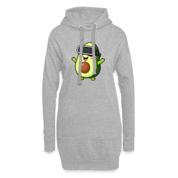 Avocado Cartoon Gamer Réalité Virtuelle Comic - Sweat-shirt à capuche long Femme - gris chiné - Devant