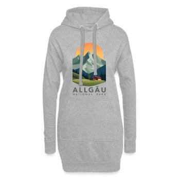 Parc national de l’Allgäu | Montagne Vintage - Sweat-shirt à capuche long Femme - gris chiné - Devant