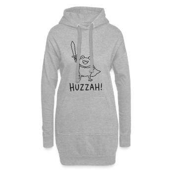 Hourra ! Grenouille - Sweat-shirt à capuche long Femme - gris chiné - Devant