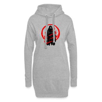 Schattenkrieger mit rotem Wirbel - Hoodie-Kleid - Grau meliert - Vorne