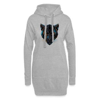 Neon Panther – Wilde Präzision - Hoodie-Kleid - Grau meliert - Vorne