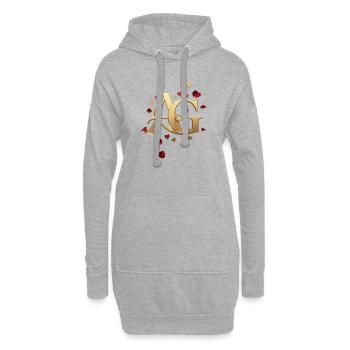 Goldenes Monogramm A&G mit Herzen - Hoodie-Kleid - Grau meliert - Vorne