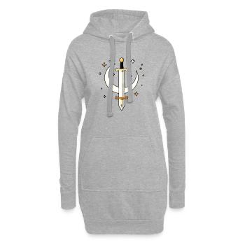 Moon Sword Streetwear Design - Hoodie Dress - heather grey - Front