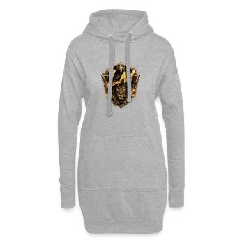 Lion d’Or - Sweat-shirt à capuche long Femme - gris chiné - Devant