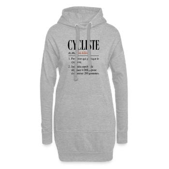 Cycliste – Définition Humour Vélo - Sweat-shirt à capuche long Femme - gris chiné - Devant