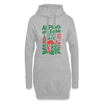Toutes les plantes sont comestibles pour le jardinage biologique - Sweat-shirt à capuche long Femme - gris chiné - Devant