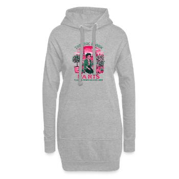 La plante Chic Bloom Paris et le bouledogue français - Sweat-shirt à capuche long Femme - gris chiné - Devant