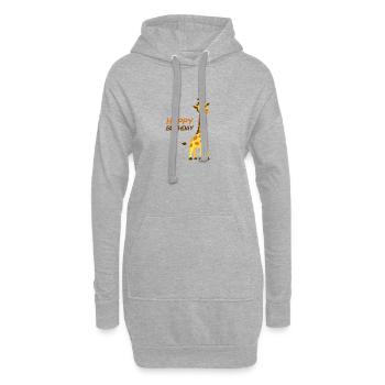 Girafe joyeux anniversaire design - Sweat-shirt à capuche long Femme - gris chiné - Devant