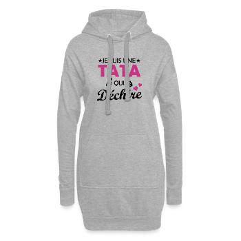 Je suis une tata qui déchire - Sweat-shirt à capuche long Femme - gris chiné - Devant