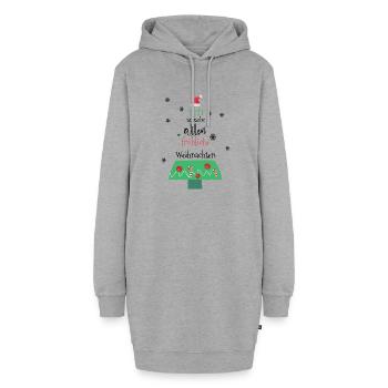 Fröhliche Weihnachten süße Weihnachtswünsche Baum - Hoodie-Kleid - Grau meliert - Vorne