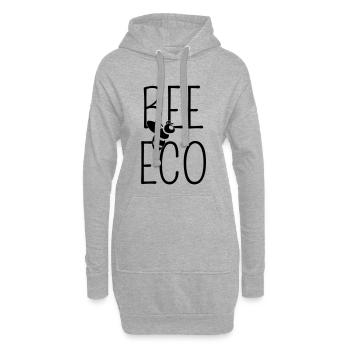 Bee eco 💚 Ecologie - Abeille - Ecologique - Sweat-shirt à capuche long Femme - gris chiné - Devant