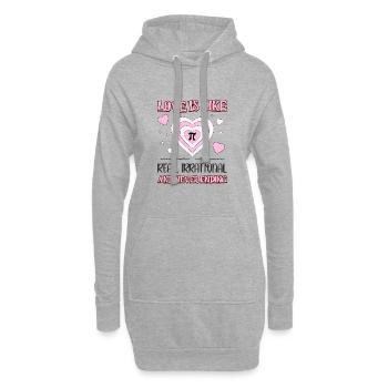 L’amour est comme Pi réel, irrationnel et sans fin - Sweat-shirt à capuche long Femme - gris chiné - Devant