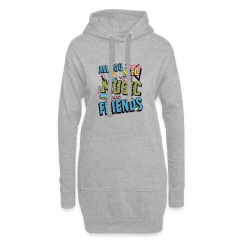 Alles, was Sie brauchen, ist Musik und Freunde Lustiger Musiker - Hoodie-Kleid - Grau meliert - Vorne
