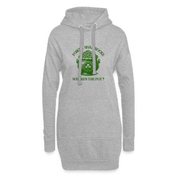 Vergiss Kleeblätter Wo ist der Topf Lustiger irischer Humor - Hoodie-Kleid - Grau meliert - Vorne