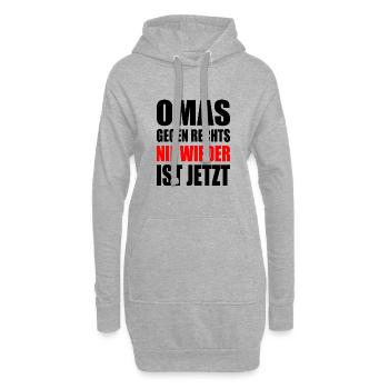 Omas gegen rechts - Hoodie-Kleid - Grau meliert - Vorne