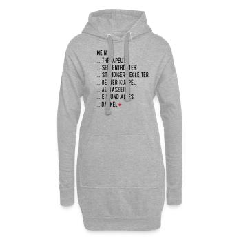 Dackel - Hoodie-Kleid - Grau meliert - Vorne