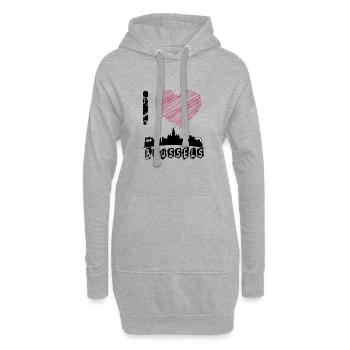 Brussels - Brülles - EU - Europe - Shirt - Hoodie-Kleid - Grau meliert - Vorne
