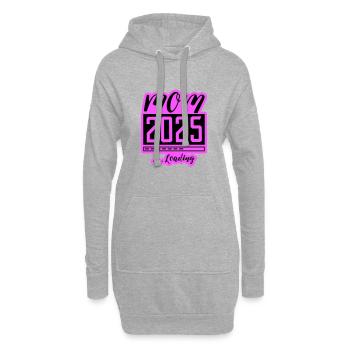 Mama 2025 Loading Mom Schwangerschaft - Hoodie-Kleid - Grau meliert - Vorne