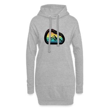 Berg mit Karabiner Kletter Motiv - Hoodie-Kleid - Grau meliert - Vorne