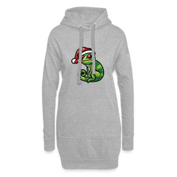 Noël caméléon - Sweat-shirt à capuche long Femme - gris chiné - Devant