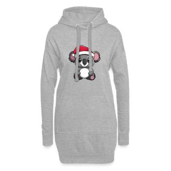 Koala Weihnachten Niedlich - Hoodie-Kleid - Grau meliert - Vorne