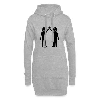 Freundschaft Beste Freunde - Hoodie-Kleid - Grau meliert - Vorne