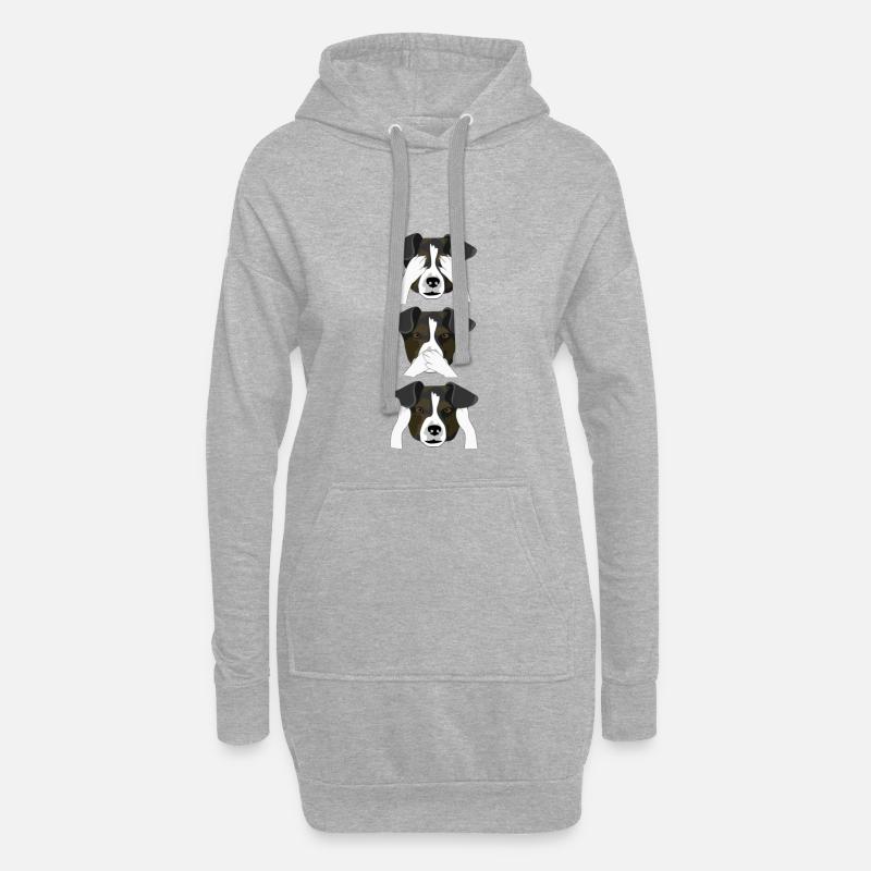 Sniff no Evil, Bark no Evil - Hoodie-Kleid - Grau meliert