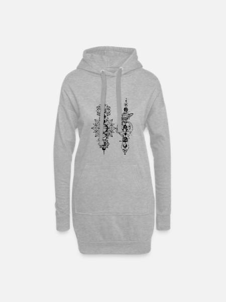 Geometrie - Hoodie-Kleid - Grau meliert