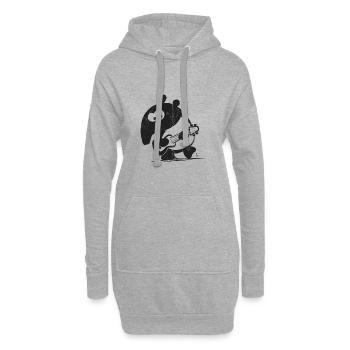 Tapir mit Ukulele musikalischer Schabrackentapir - Hoodie-Kleid - Grau meliert - Vorne
