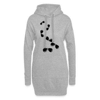 symbole d’icône de lunettes de soleil - Sweat-shirt à capuche long Femme - gris chiné - Devant