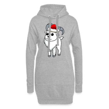 Chèvre de montagne Bande dessinée Noël - Sweat-shirt à capuche long Femme - gris chiné - Devant