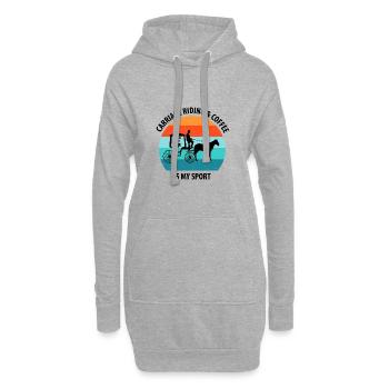 Kutscher Kutsche Pferdekutscher Kaffee - Hoodie-Kleid - Grau meliert - Vorne