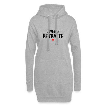 Joyeuse Retraite - Bonne Retraite - Retraite - Sweat-shirt à capuche long Femme - gris chiné - Devant