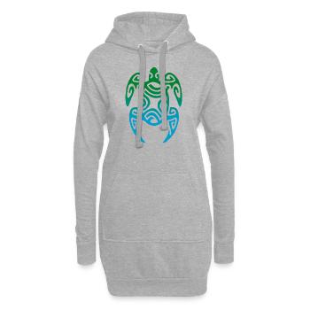 TORTUE (TAHITI) - collection tribale - Sweat-shirt à capuche long Femme - gris chiné - Devant