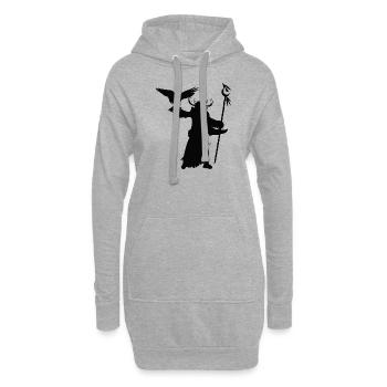 Silhouettes de chaman, pour l’amateur de stylo et de papier - Sweat-shirt à capuche long Femme - gris chiné - Devant